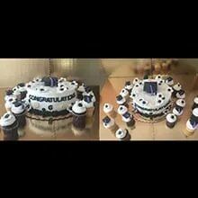 Black and White Congratulation Cake — Amsterdam, NY — Rosito's Bakery