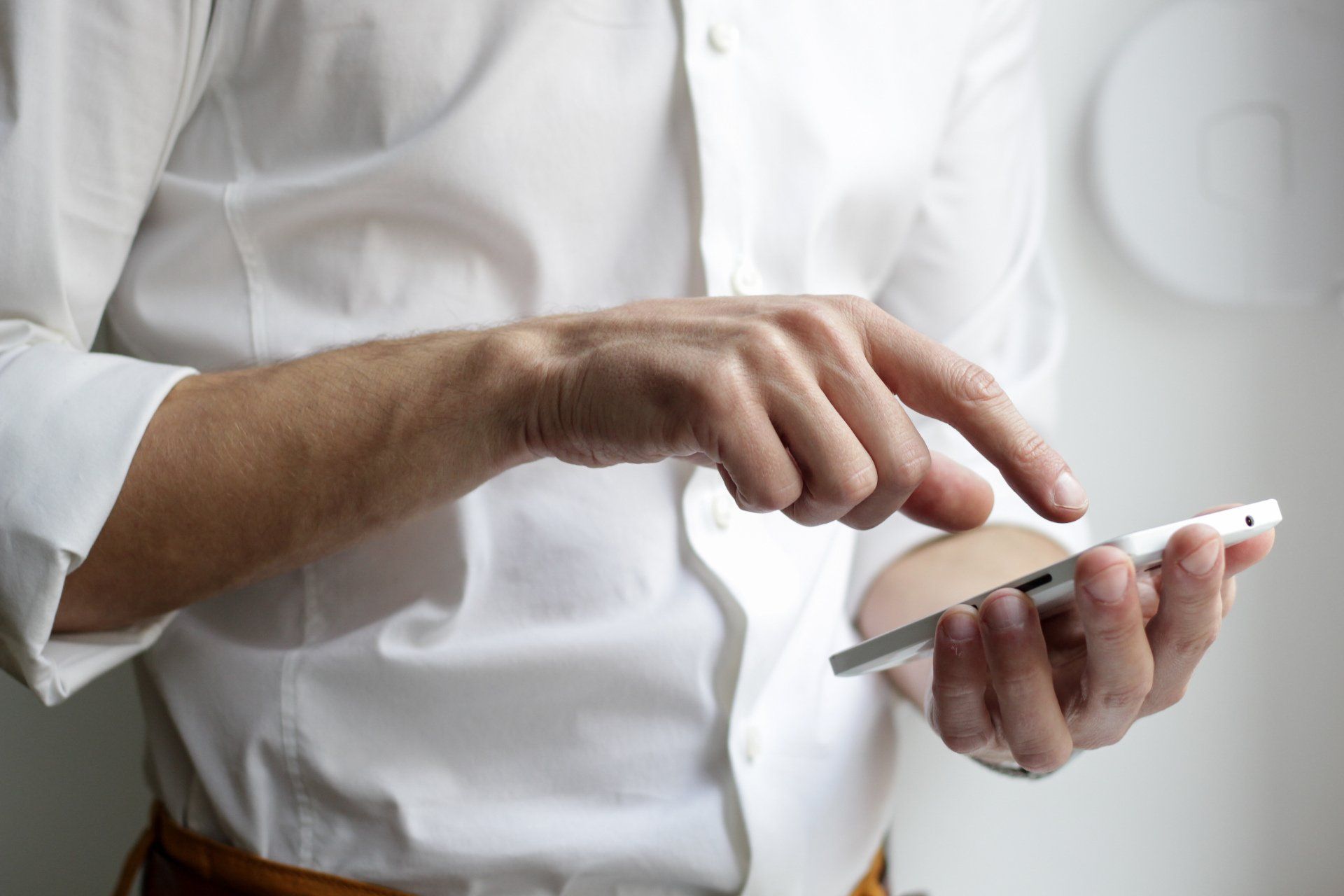 freight broker on their phone in office