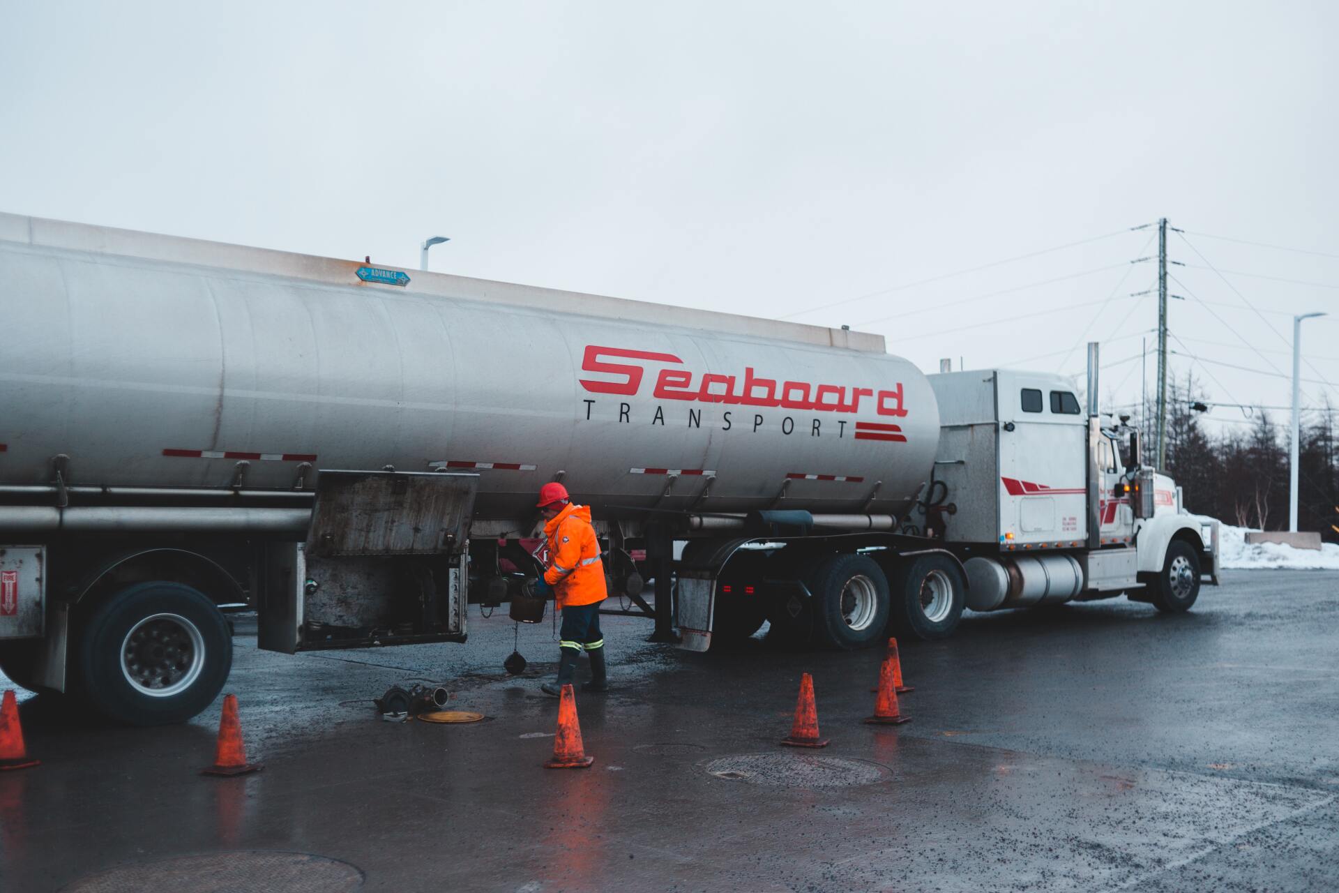 hazmat freight being delivered