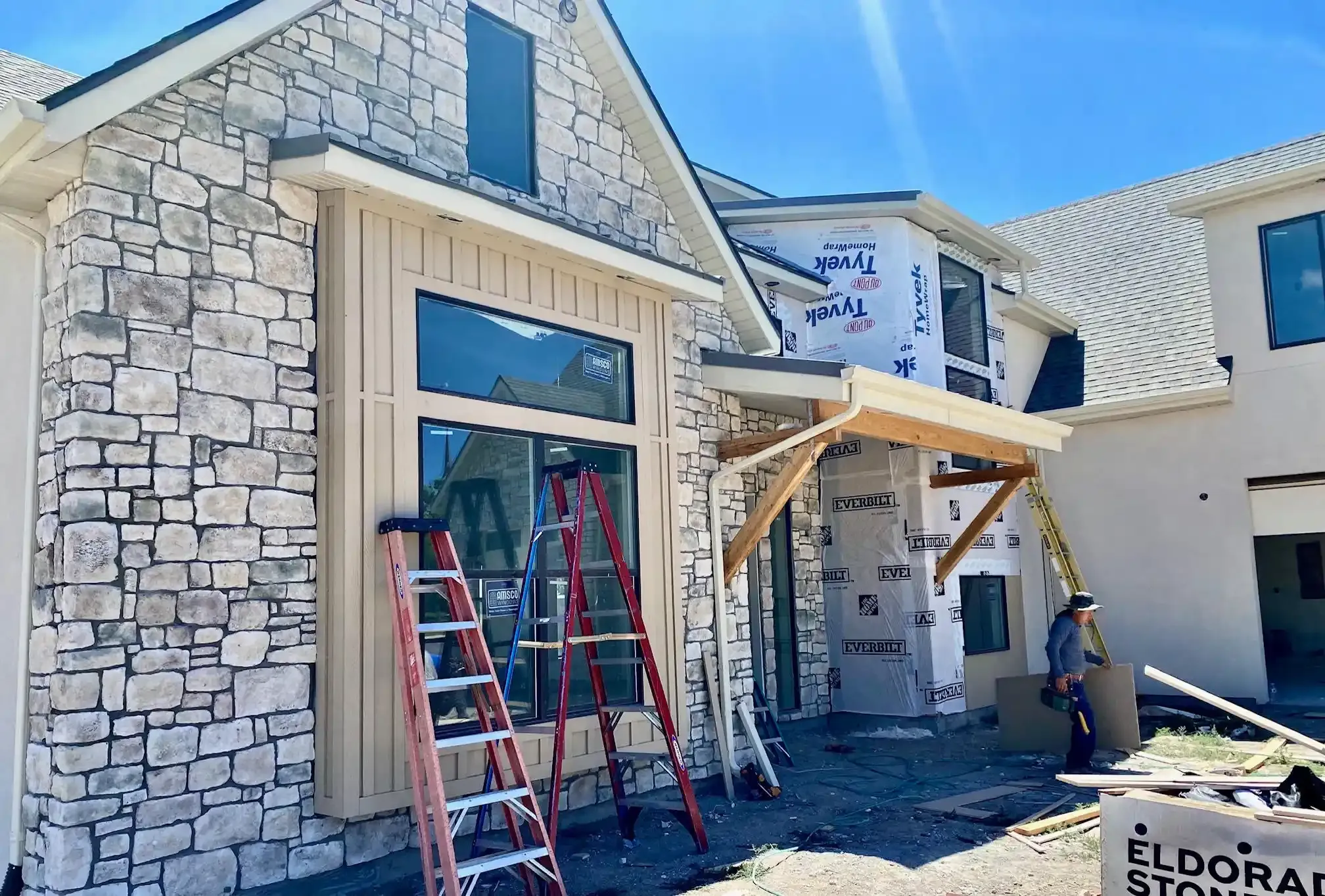 The Ruby is being built with a lot of windows and ladders.