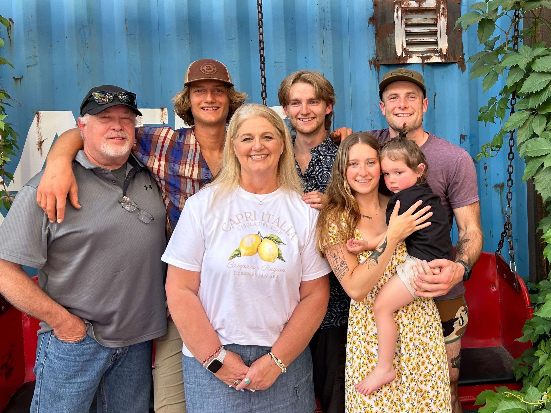 Lynae and her family; sons, daughter in law and grandson.