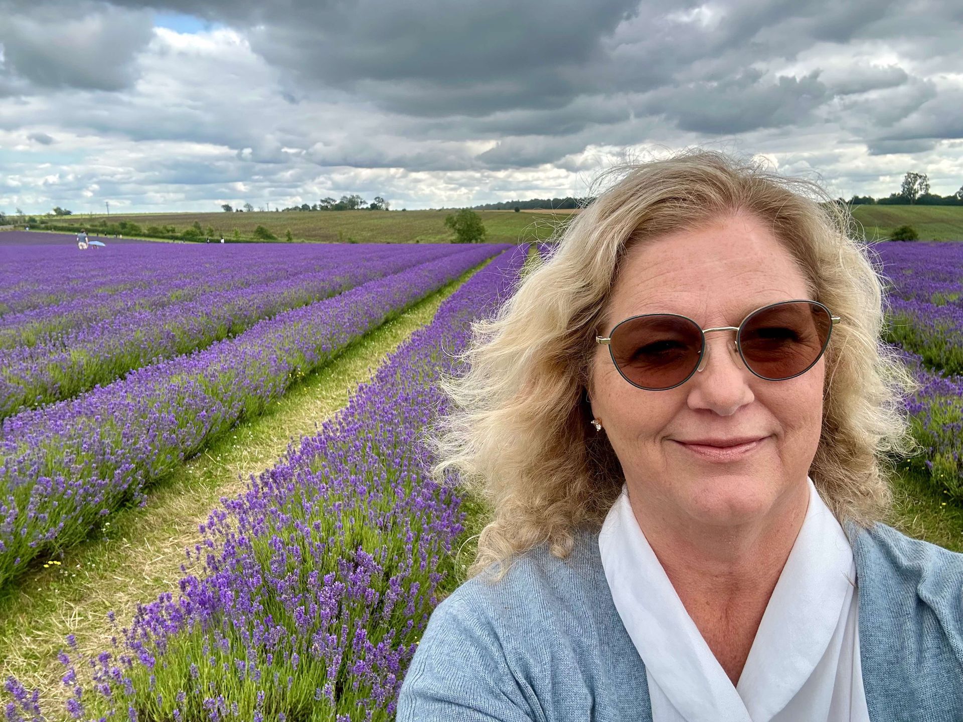 Lynae Malchus, founder and ceo in a field of lavender