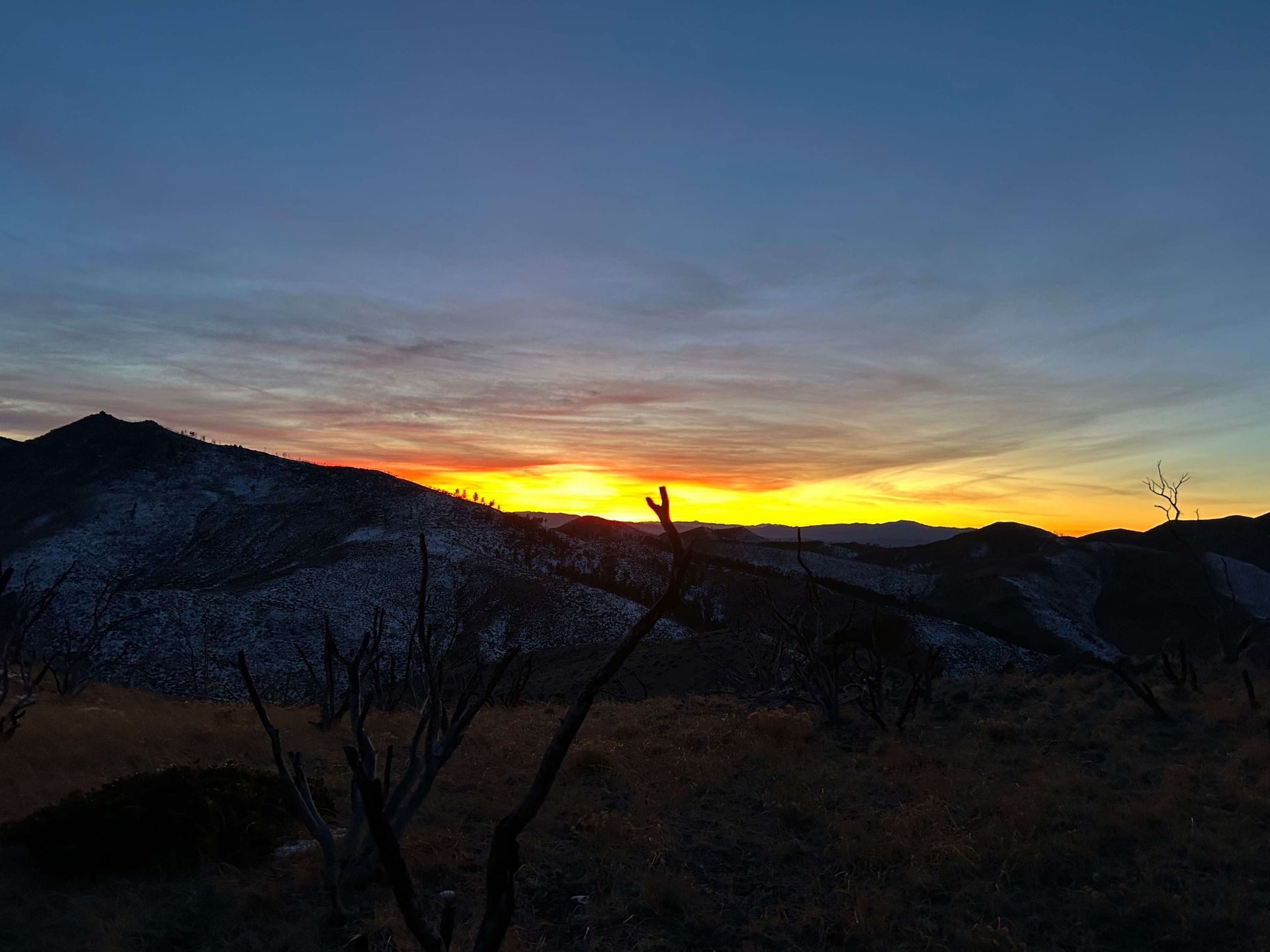 Sunset of the wa wa mountains west of Milford Utah