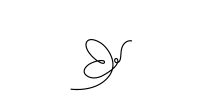 Abstract black line drawing resembling a butterfly or signature on a white background