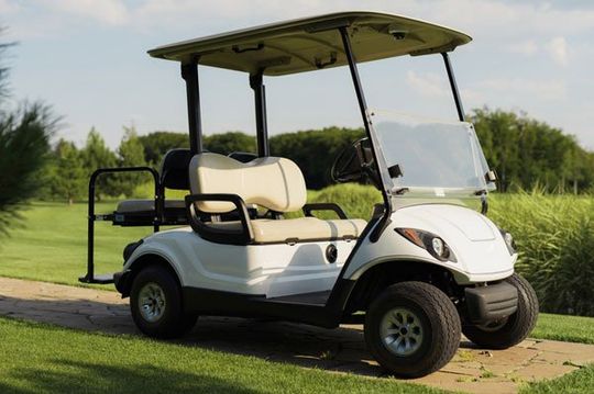 Stylish white golf cart