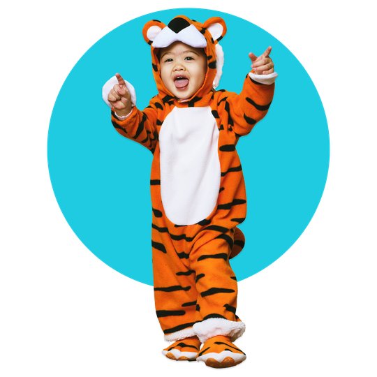Toddler in tiger outfit — Kinston, NC — Beyond Babies LLC