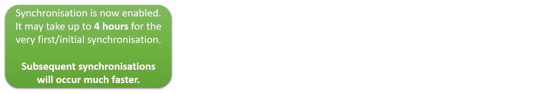 A green square with white text on it on a white background.