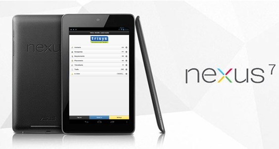 A nexus 7 tablet is displayed on a white background