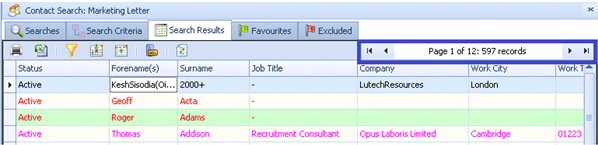 A screenshot of a computer screen showing a list of people