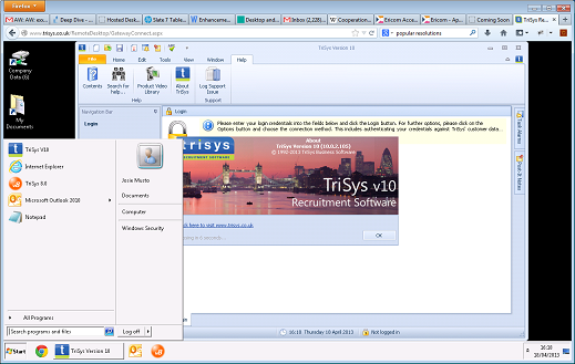 A computer screen with the word insys on it