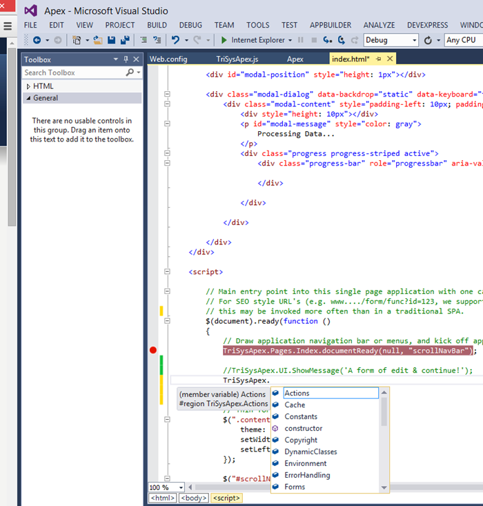 A screen shot of a microsoft visual studio program