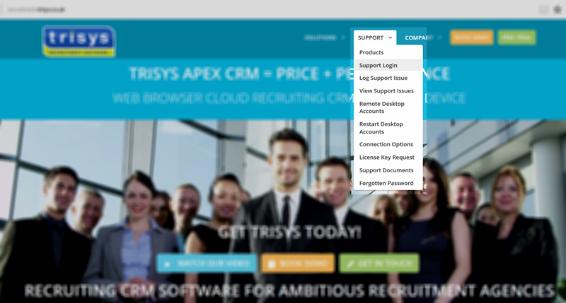 A group of people standing next to each other on a trisys website