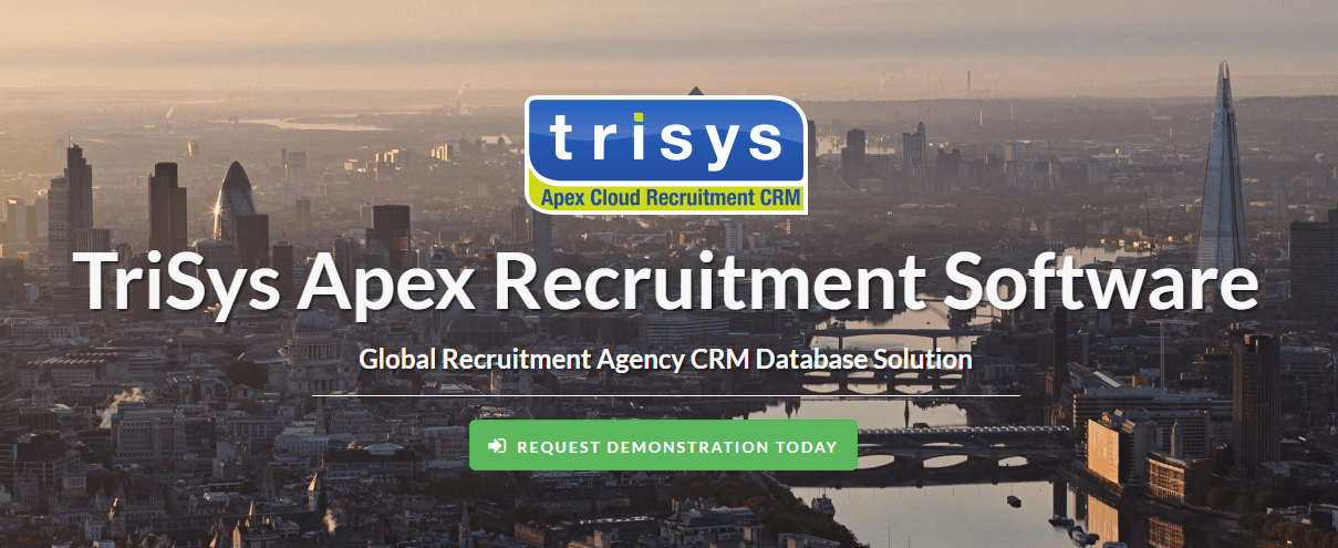 A screenshot of the trisys apex recruitment software website.
