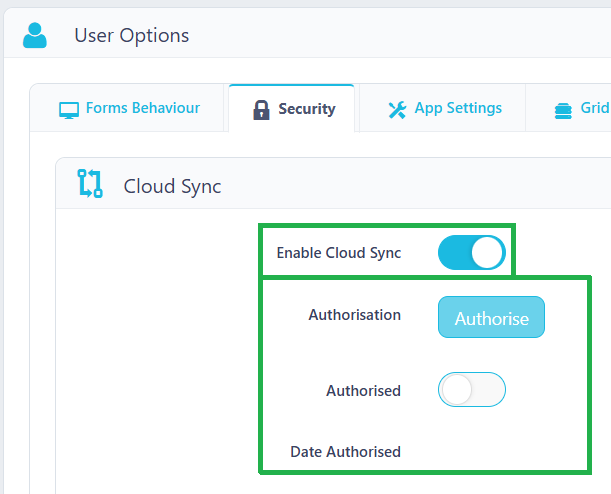 A screen shot of a website that says click to enable cloud sync