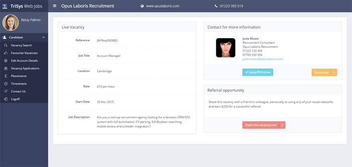 A screenshot of a website with a picture of a person on it.