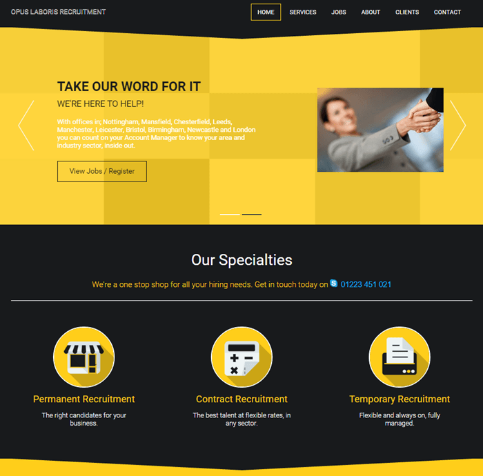 A web page that says take our word for it