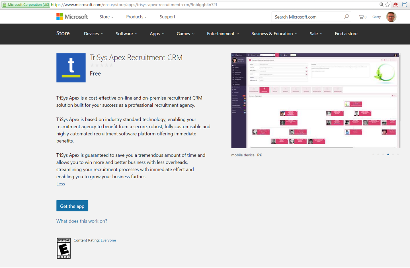 A computer screen shows a microsoft website
