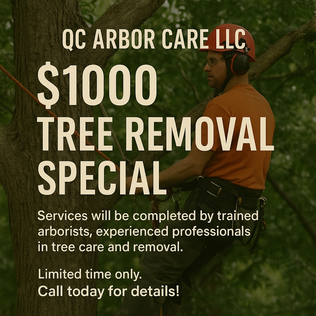 An advertisement for a $ 1000 tree removal special