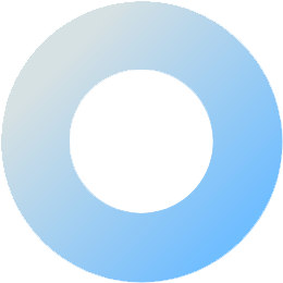 A blue circle with a white circle in the middle.