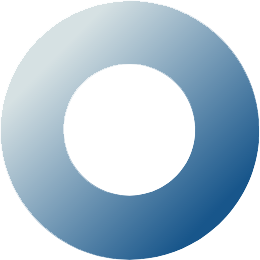 A blue circle with a white circle in the middle