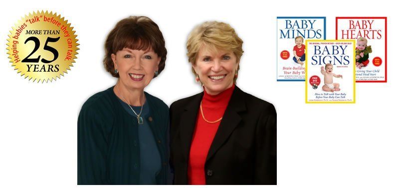 Dr. Linda Acredolo and Dr. Susan Goodwyn and their three Baby Signs® books.