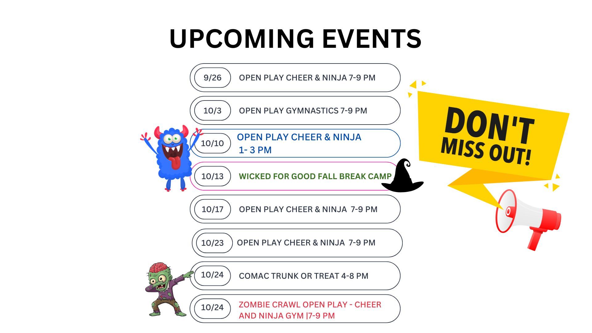 fall events at momentum athletic center in parker colorado