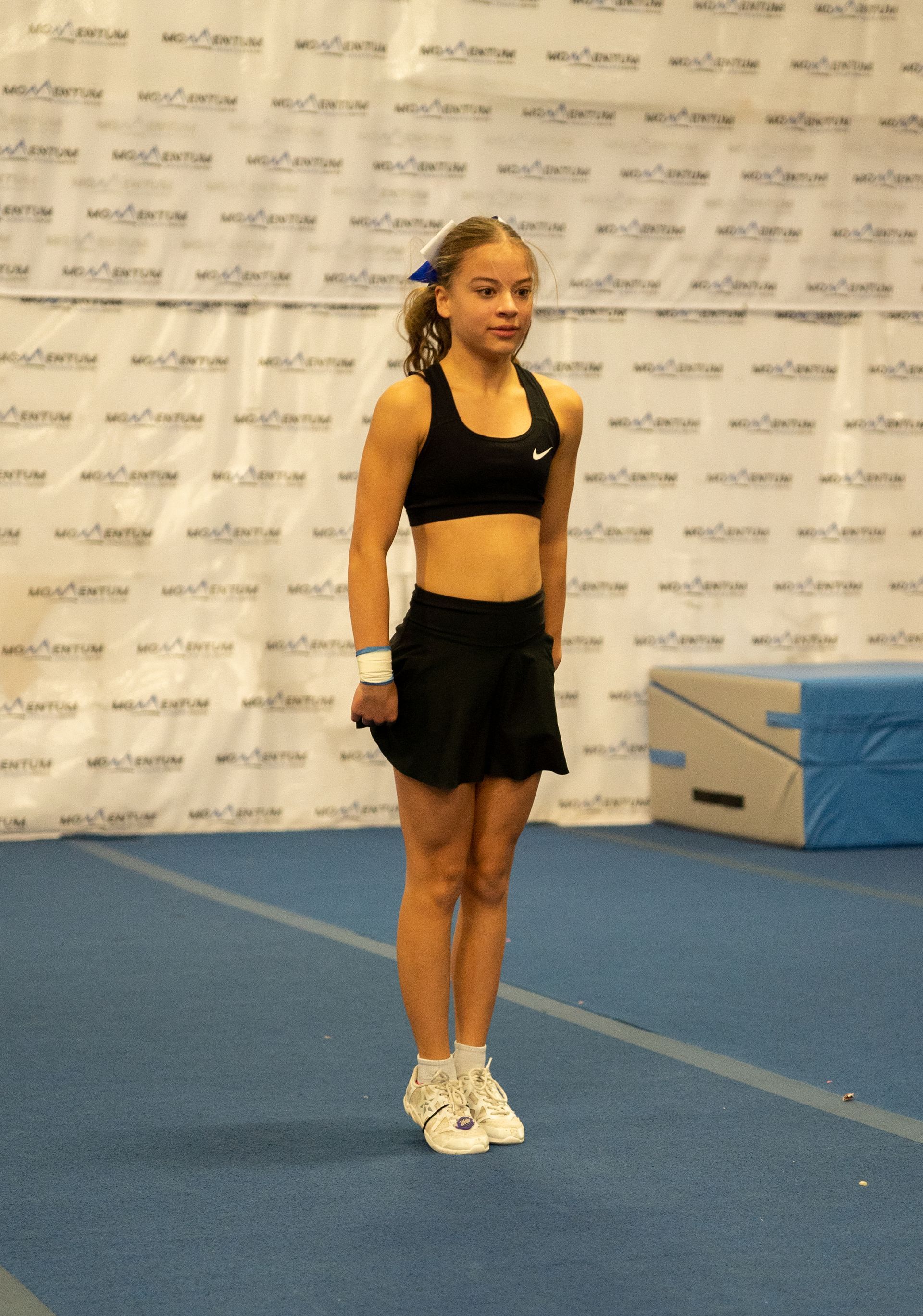 A young cheerleader at Momentum Athletic Center