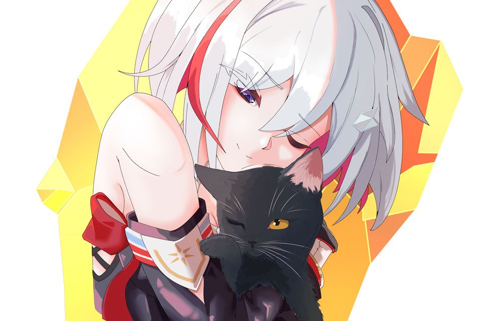 A girl is holding a black cat in her arms.