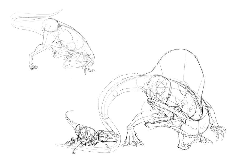 A black and white drawing of a lizard on a white background.