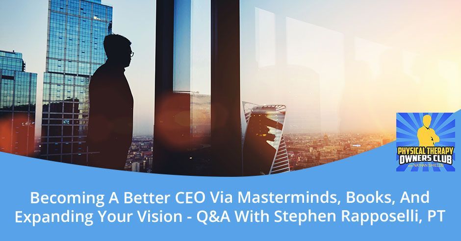 A man standing in front of a window with the words becoming a better ceo via masterminds books and expanding your vision