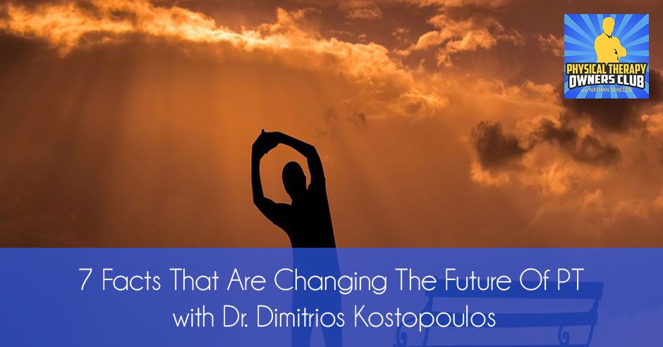 A silhouette of a person with the words 7 facts that are changing the future of pt