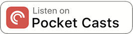 A button that says listen on pocket casts on a white background.