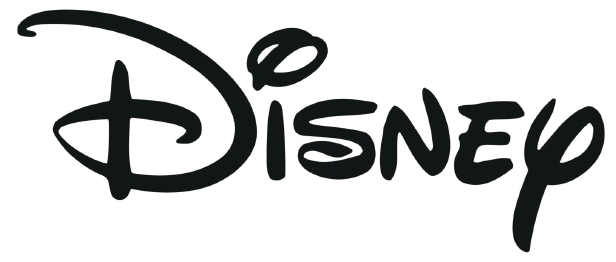 A black and white disney logo on a white background.