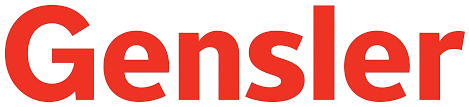 The word gensler is written in red on a white background.