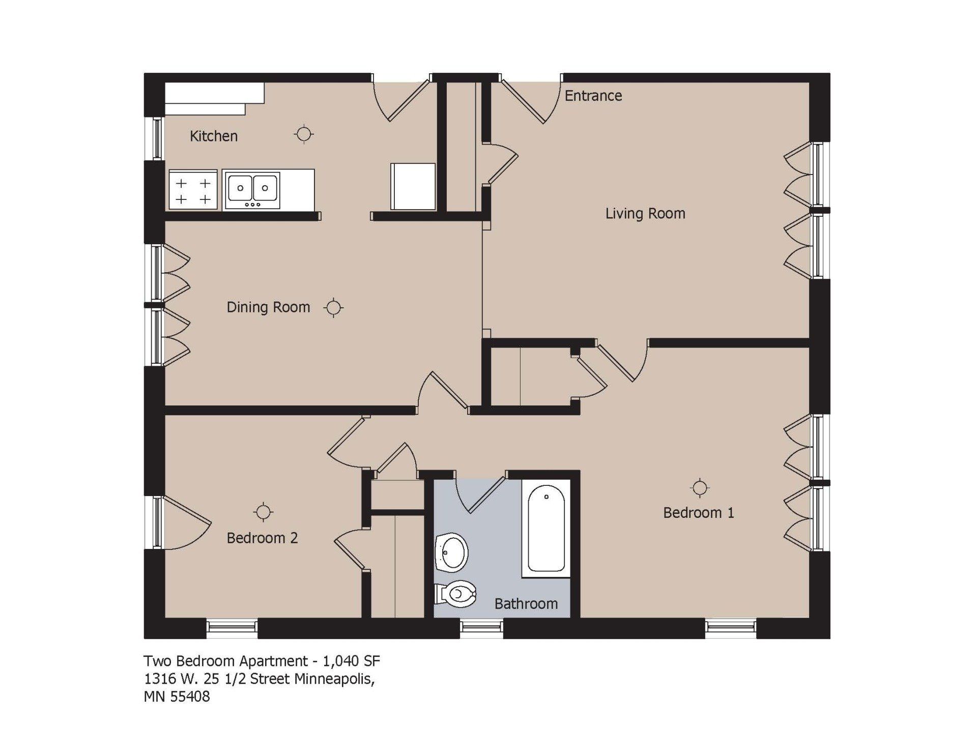 1316 West 25-1/2 Street Floor Plan