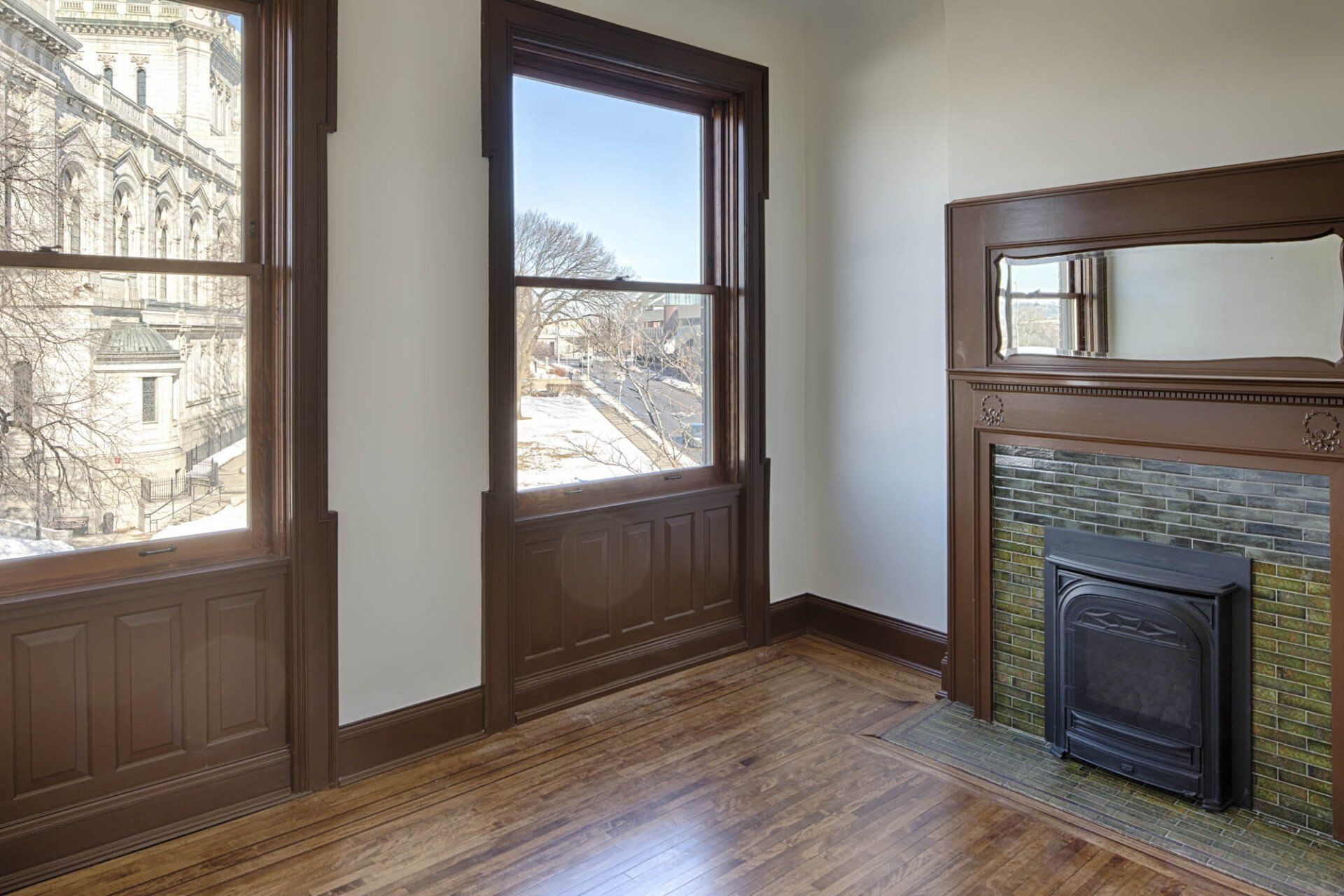 fireplace and living room