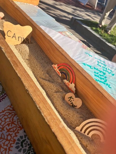 Wooden sand tray with 