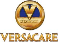 Gold Versacare logo with a