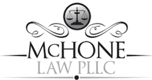 A black and white logo for mchone law pllc