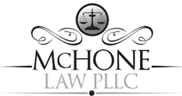 A black and white logo for mchone law pllc