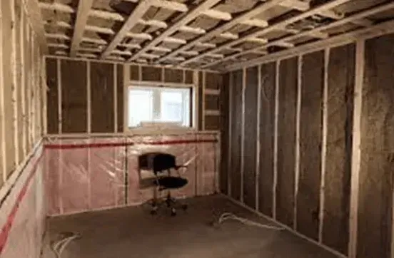 There is a chair in the middle of the room.