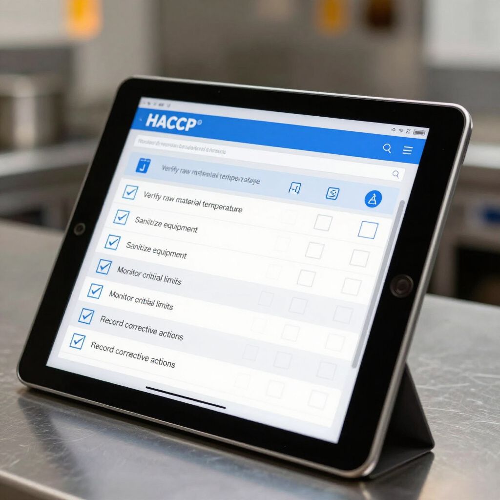 Tablet displaying a checklist with the word 