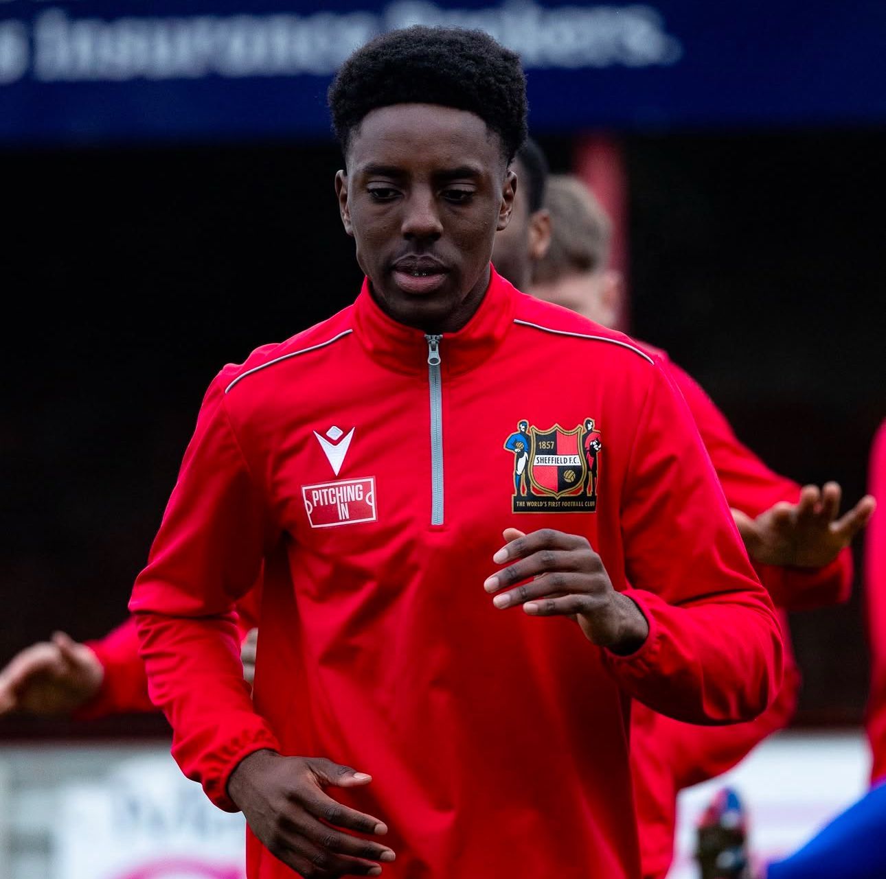 Teal velvet accent chair with wooden legs. The back has vertical pleating.