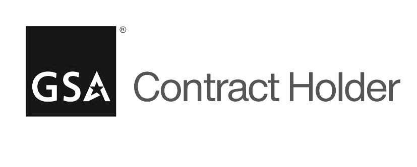 A black and white logo for gsa contract holder.