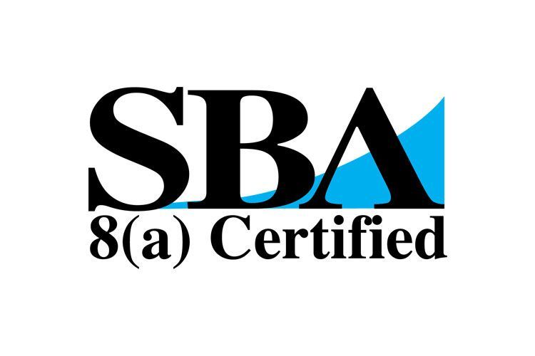 The logo for sba 8 ( a ) certified is black and white.