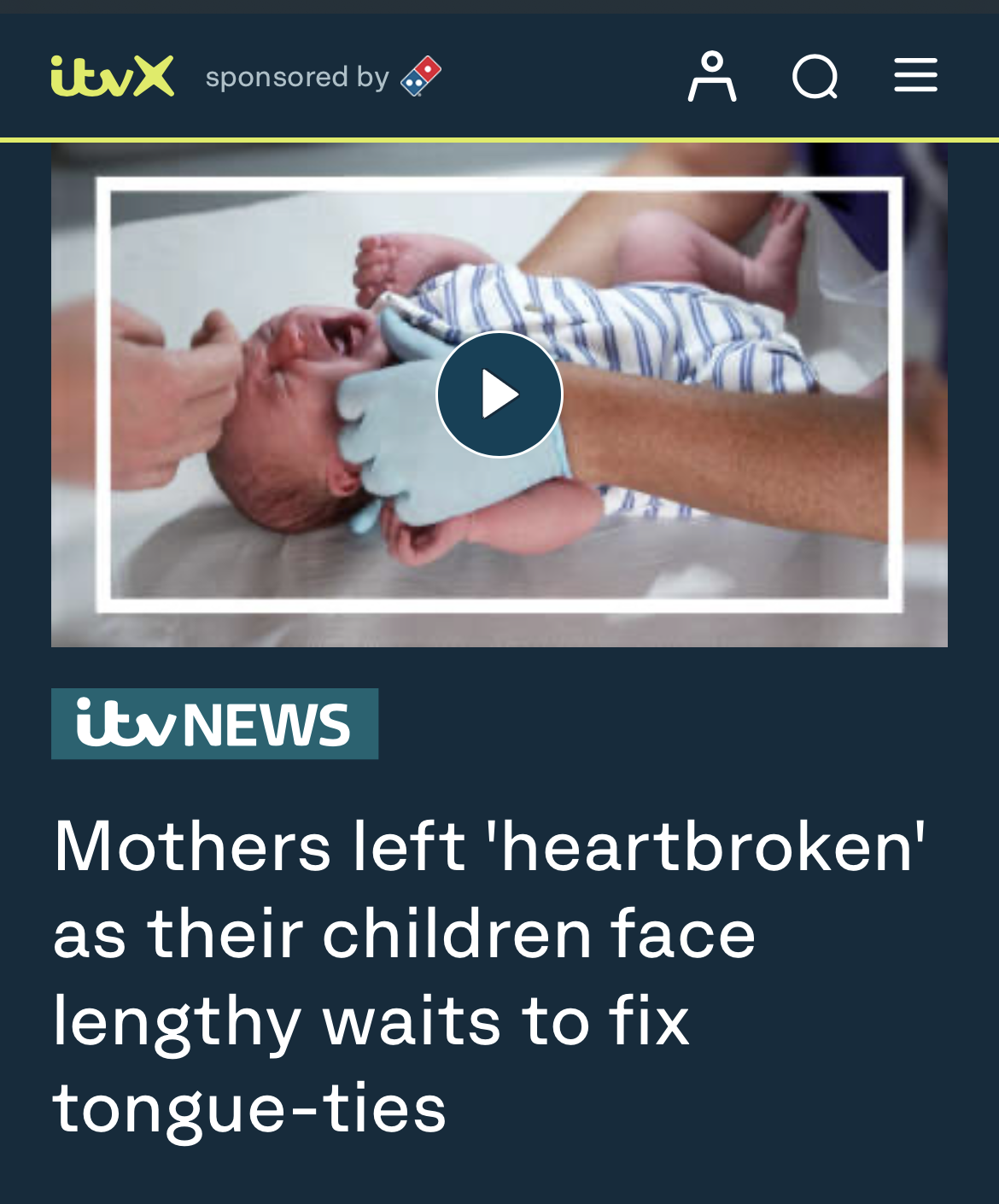 a news article about mothers left ' heartbroken ' as their children face longthy waits to fix tongue-ties 