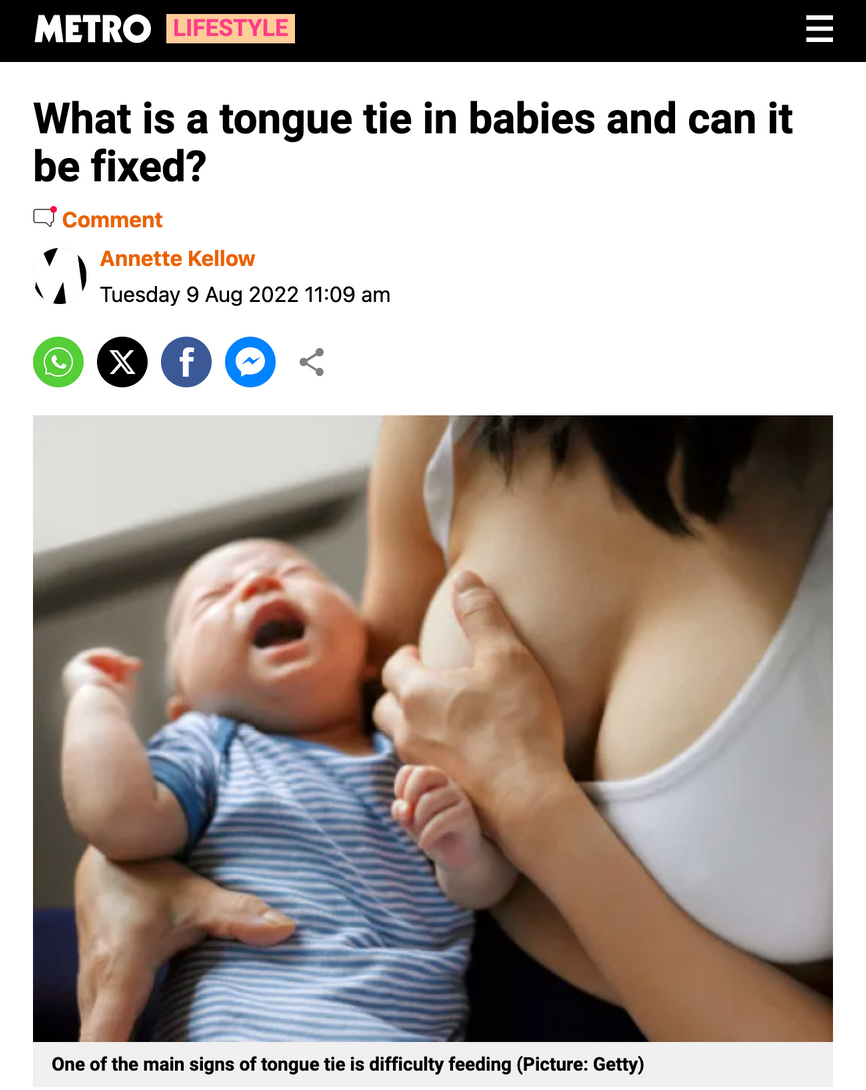 a woman is breastfeeding a crying baby in a metro lifestyle article 