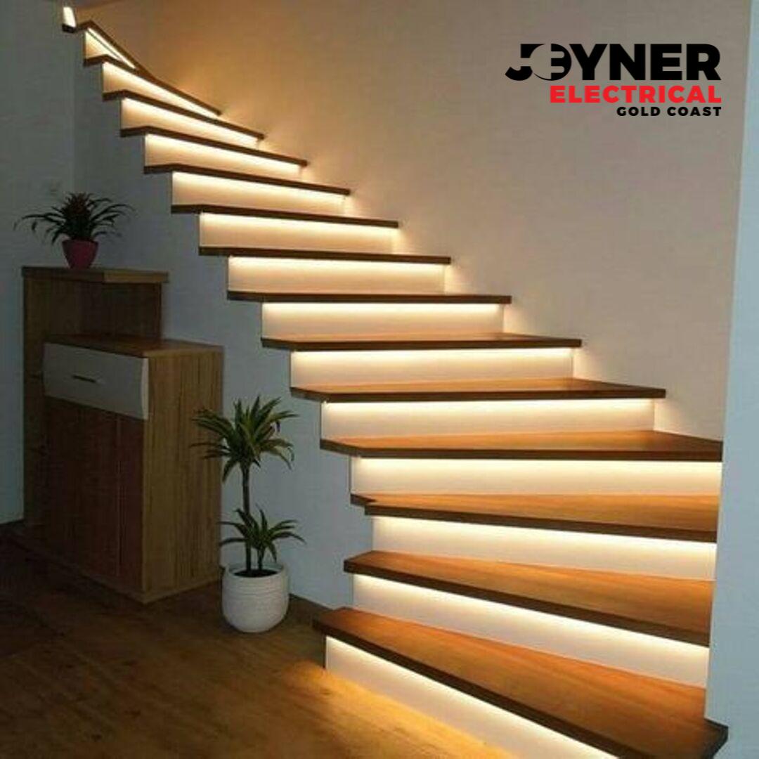 Staircase With Lights — Electrical Services In Carrara, QLD