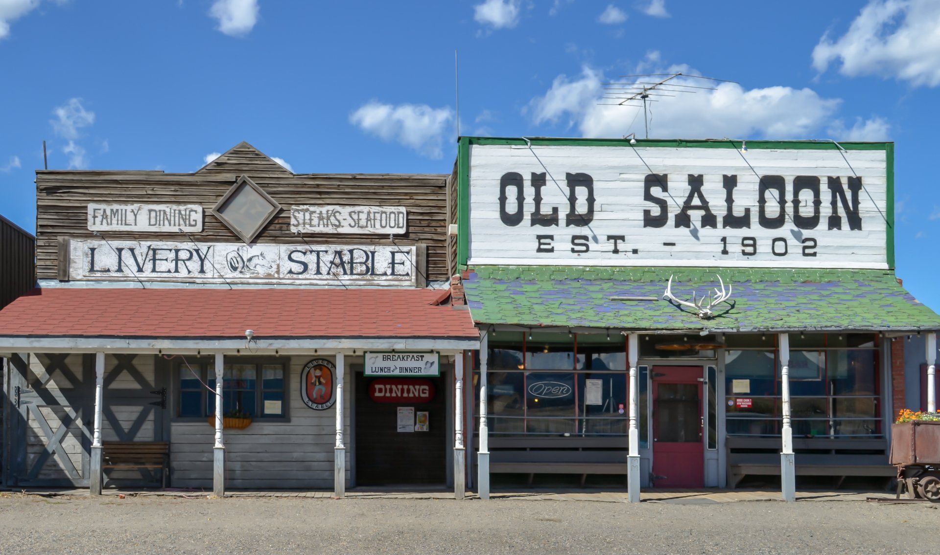 An old saloon with a sign that says old saloon