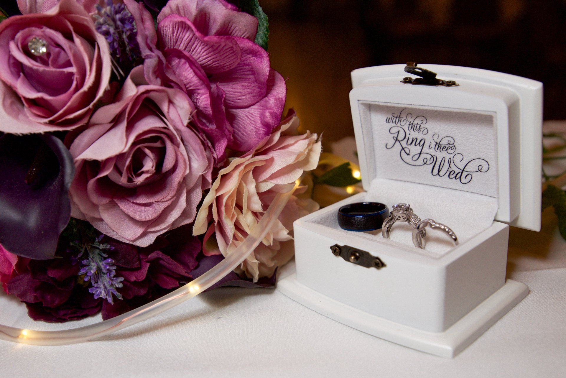 A white box with the word bride written on it